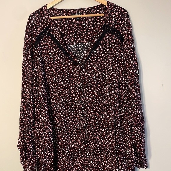 Torrid Emma Babydoll Rayon Slub Lace Trim Tunic Top 6X - Picture 8 of 15